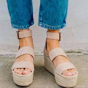 NWBox Soludos Nude Wedge Sandal - Size 6